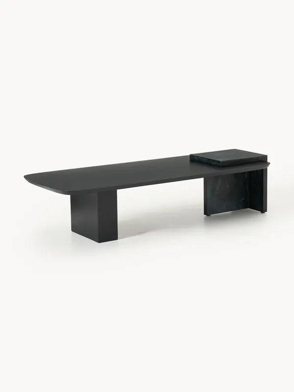 Mesa de centro de madera de roble y mármol Naida - Westwing Collection