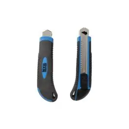 Cuter 18 mm bimaterial autobloqueo, incluye 3 cuchillas nivel