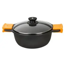 Cacerola alta aluminio fundido con tapa 20 cm induccion bra
