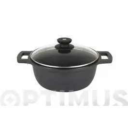 Cacerola alta aluminio fundido con tapa 24 cm induccion bra