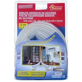 Burlete puerta/ventana adhesivo silicona 6 m transparente burcasa