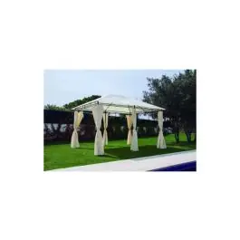 Pergola metalica 3x4x2.7 m con cortinas crudo import - Natuur