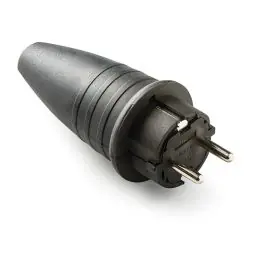 Clavija macho goma caucho negro 250v famatel