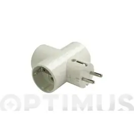 Adaptador 10-16a con toma tierra 3 tomas famatel