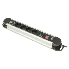 Base multiple aluminio con interruptor 1,5m 4 tomas + 2 usb famatel