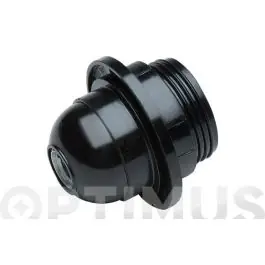 Portalamparas roscado + arandela e-27 negro famatel