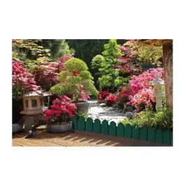 Bordura polietileno sierra border verde pack 4 uds 20 x 80 cm nortene