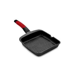 Grill coc plancha 28cm rayas c/m ind al/fu negro/rojo bra