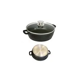 Cacerola baja induccion aluminio fundido ecostone 24 cm con tapa wecook