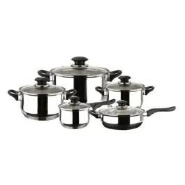 Bateria acero inox tapa cristal induccion family 10 piezas magefesa