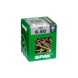 Tornillo madera cabeza plana pozi bicromatado 5 x 60 caja xl 150 unid spax