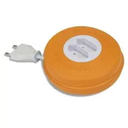 Enrollacable electricidad famatel 2 tomas easylife pvc naranja 2x1mm 3mt 10a 2956-o
