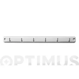 Colgador con tornillos acero inoxidable brillo 6 ganchos inofix