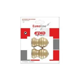 Terminal barra cortina hogar madera natural 19 mm - 2 pz epid