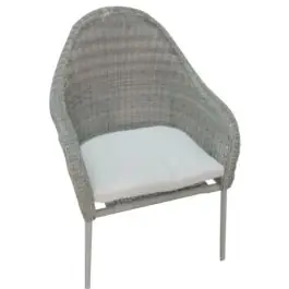Sillon jard 61,5x66,5x90cm acero/ratan gr/be lyn nt11 import - Natuur