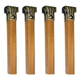 Pata somier cuadradas (juego 4 piezas) 250x30x30 mm acabado madera imex el zorro