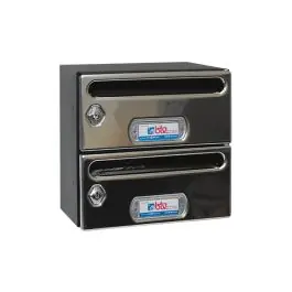 Buzon de comunidad interior inoxidable (2 cuerpos) mercurio negro/inox btv