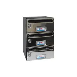 Buzon de comunidad interior inoxidable (3 cuerpos) mercurio negro/inoxidable btv