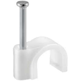 Grapa plastico cable redondo blanca (100 uni) 6 mm fer