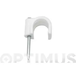 Grapa plastico cable redondo blanca (100 uni) 7 mm fer