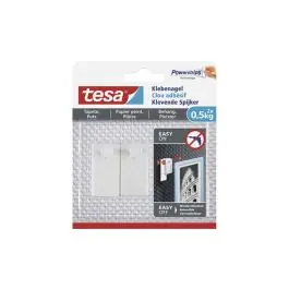 Clavo adhesivo sms removible pared pintada 0,5 kg blister 2 clavos 3 tiras tesa tape