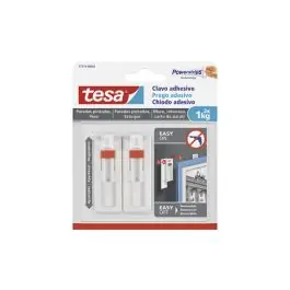 Clavo adhesivo sms ajustable removible pared pinta 1 kg blister 2 clavos 6 tiras tesa tape