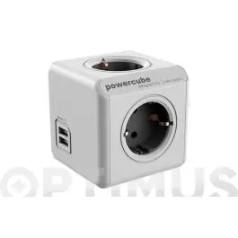 Adaptador powercube 4t + 2 usb 1,5 m color surtido
