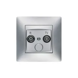 Toma r-tv habitat15 aluminio famatel