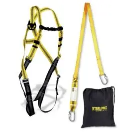 Arnes steelsafe-1 kit cinta con absorbedor + 2 mosquetones enganche dorsal steelpro safety
