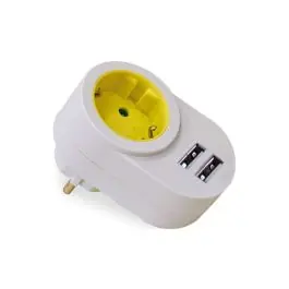 Adaptador 1 toma + 2usb famatel