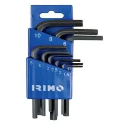 Llave allen hexag. 1,5-10mm acodada petaca pavon. irimo 9 pz