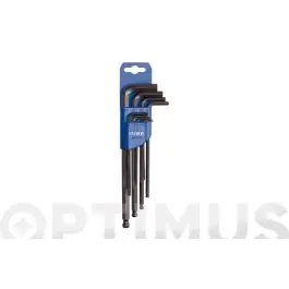 Llave allen punta bola juego 9 piezas de 1,5 a 10 mm irimo