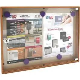 Tablon anuncios 350x460x36,5mm btv alu mad.cl diseño h claro