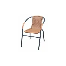 Silla jardin 53x58x75cm hierro/ratan be/ne nt import - Natuur