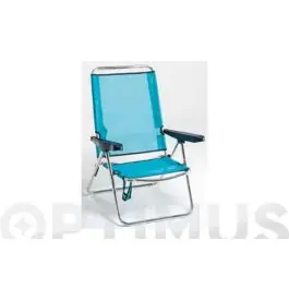 Silla playa multiposicion con asa aluminio fibreline azul alco