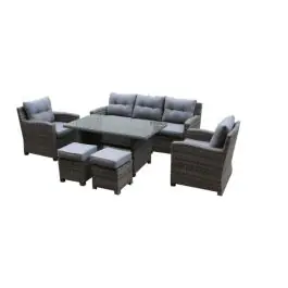 Conjunto ratan cafe con mesa alta toulouse import - Natuur