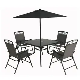 Conjunto mesa+4 sillones+parasol chile import - Natuur