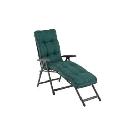 Tumbona plegable alba con reposapies 7 posiciones gris/verde import - Natuur