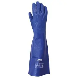 Guante nitrilo rugoso forro algodon largo 50 cm talla 7 juba