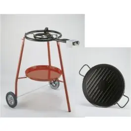 Paellero gas butano 2 fuegos 40cm+46 cms plancha set lucia la ideal