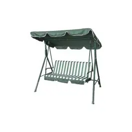 Balancin jardin 3 plazas ac verde/blanco 170x110x153cm import - Natuur