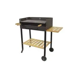 Barbacoa carbon-leña rectangular hierro forjado g 93 x 68 x 40 cm imex el zorro