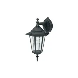 Farol pared descendiente negro ip44 e27 60w luxform