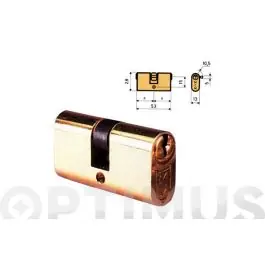 Cilindro ov ovalado, para cerraduras 1549, 1550, 1551 y 1553 26-26 laton, 3 llaves mcm