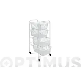 Carro verdulero 4 cestos miami blanco metaltex