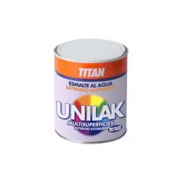 Esmalte al agua unilak satinado 750 ml blanco titan