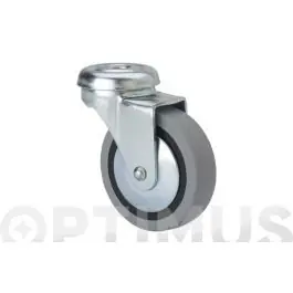 Rueda mueble auxiliar giratoria b goma d40 gris agujero pasante 8 mm 17 kg alex - Ruedas alex