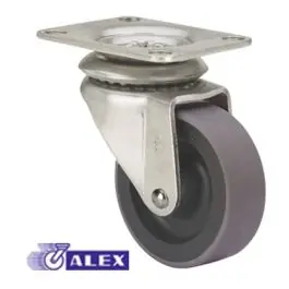 Rueda mueble auxiliar giratoria pletina 40 kg 60 mm 51x51 mm bicolor alex - Ruedas alex
