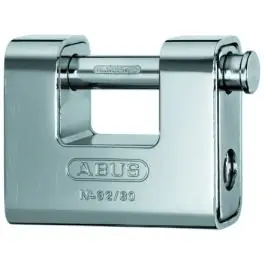 Candado rectangular 92 seguridad blindado abus 80 mm cromado