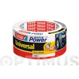 Cinta americana universal extra power 25 m x 50 mm blanco tesa tape